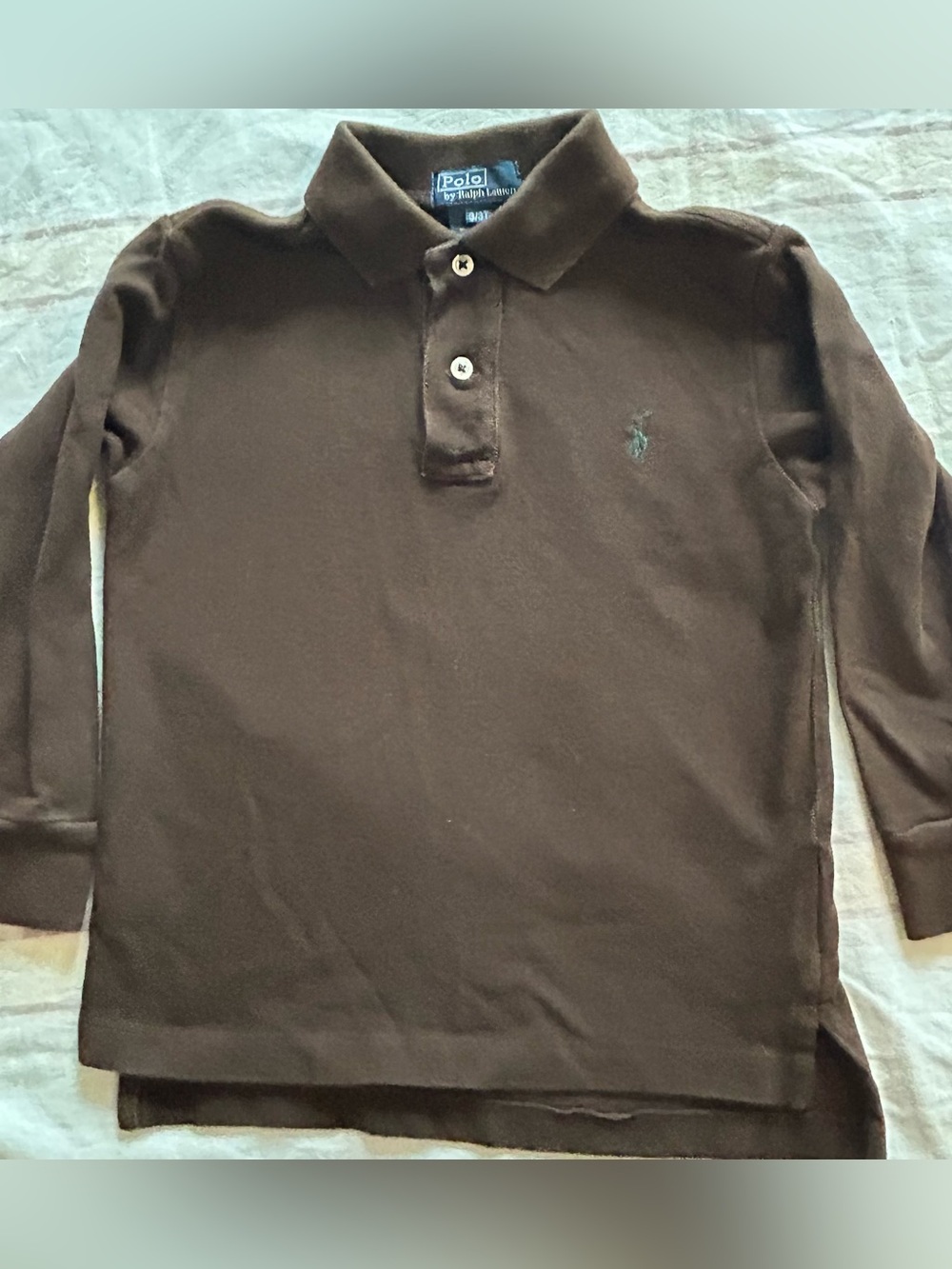 Polo by Ralph Lauren Boy’s Dark Brown Long-Sleeve Polo Shirt 3T